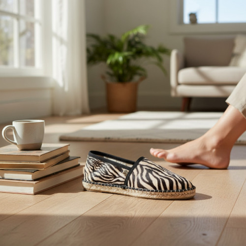 ESPADRILLES ARSENE - Collection Femme - Espadrilles Fourrées Zèbre