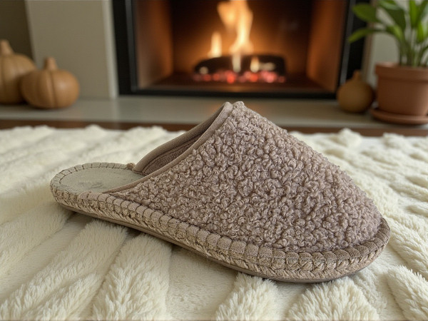 ESPADRILLES ARSENE - Collection Femme Hiver - Espadrilles Mules la douillette beige